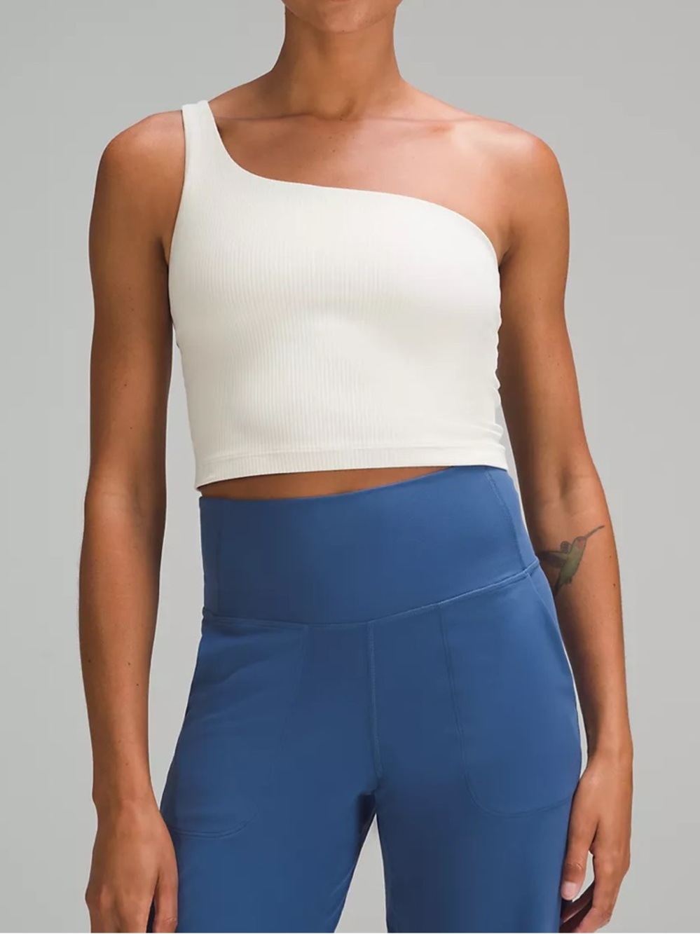 lululemon athletica One-Shoulder Ribbed Tank Top in White